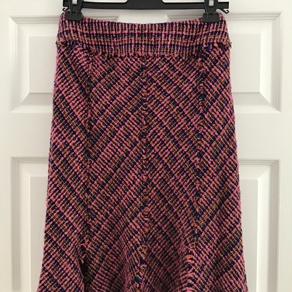 WD.NY Dark pink/ purple multicoloured tweed textured skirt size 4 - Picture 6 of 10